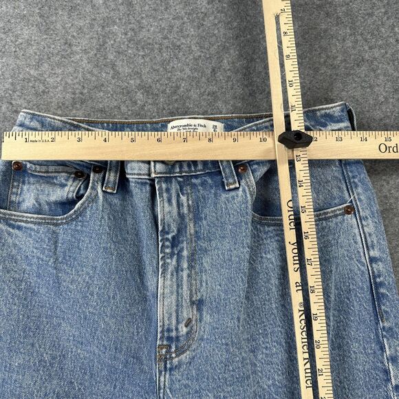 Abercrombie & Fitch 90s Straight Jeans Womens 6 Ultra High Rise Blue 29x31 - Picture 4 of 9